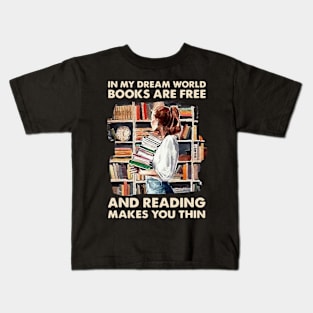 Girls In My Dreams World Books Kids T-Shirt